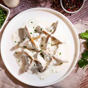 Кундюмы с грибами в сметанной заливке вес