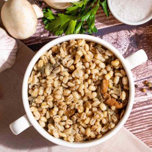 Каша перловая томленая с белыми грибами постная вес