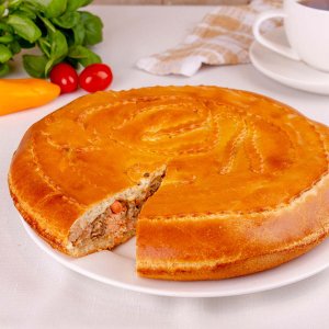 Пирог с красной рыбойвес