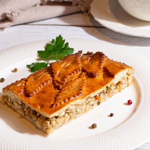 Пирог с куриным фаршем и капустой из Русской печи вес