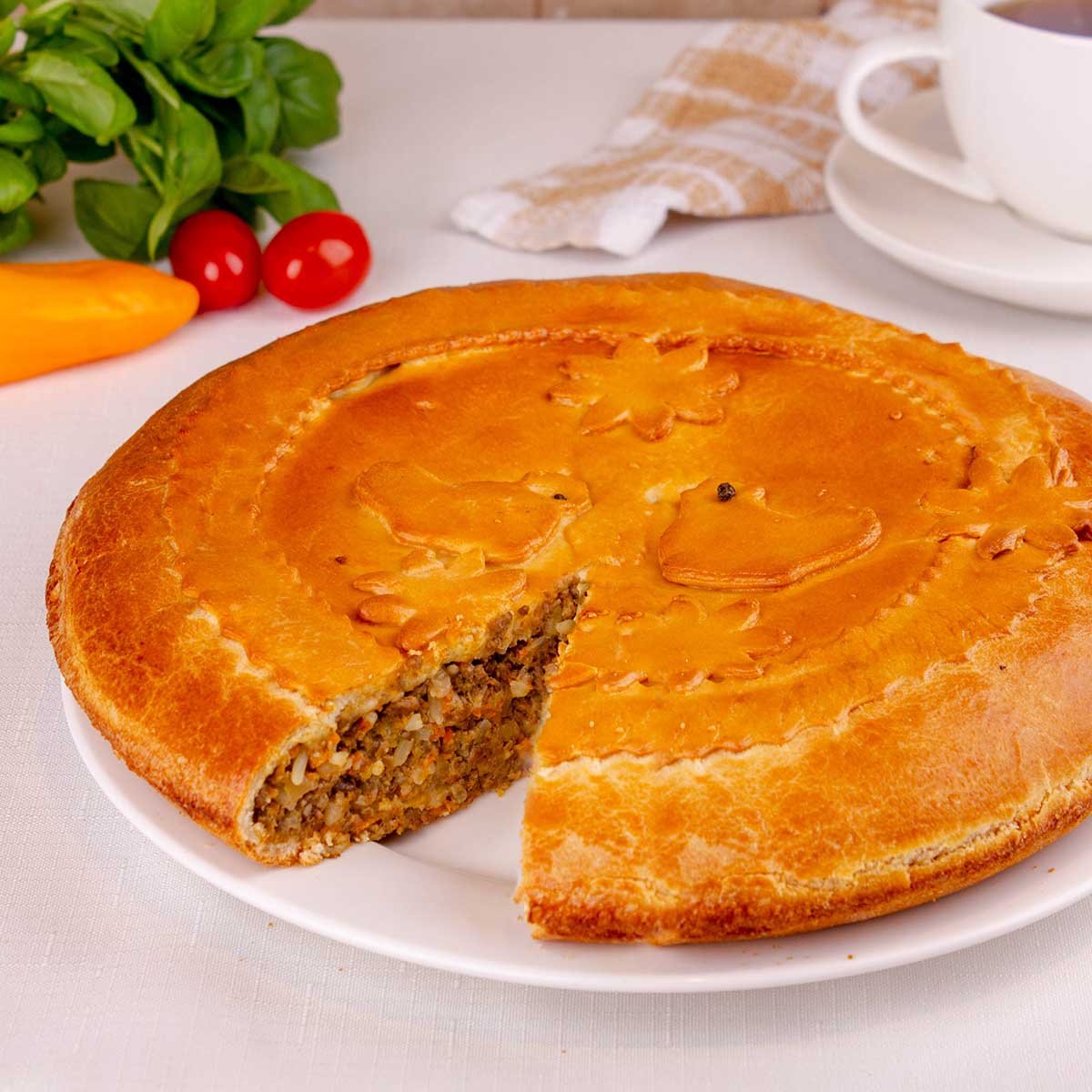 Пирог с куриными потрошками вес Пирог с куриными потрошками вес