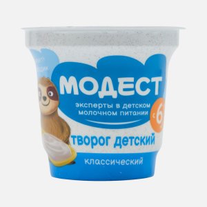 Творог Модест классический для детей с 6мес 5% пл/ст 90г