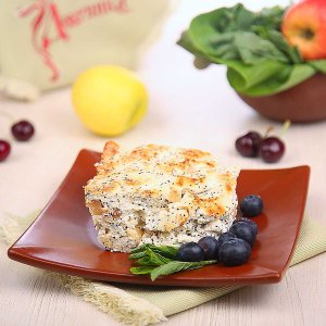 Запеканка творожная с яблоком и маком вес