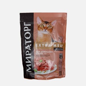 Корм Мираторг Экстра Мит д/домаш кошек от 1года c говядиной 400г