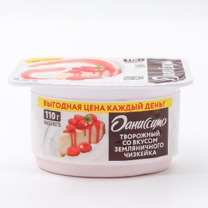 Продукт творожный Даниссимо со вкусом Земляничный чизкейк 5.6% пл/ст 110г