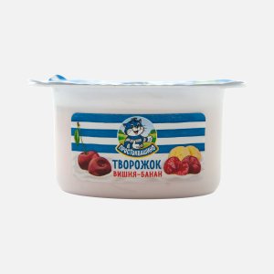 Продукт творожный Простоквашино Творожок Вишня/банан 3.6% пл/ст 110г