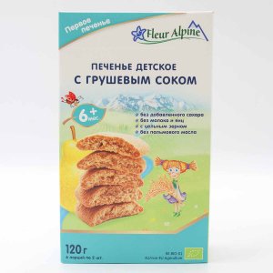 Печенье Флер Альпин Органик Первое с грушевым соком с 6мес 120г