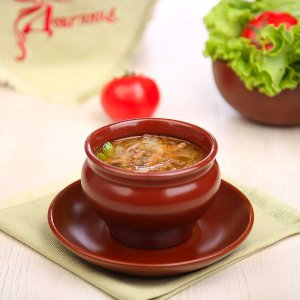 Щи суточные с разварной говядиной из Русской печи вес
