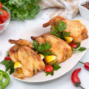 Цыпленок фаршированный кускусом вес