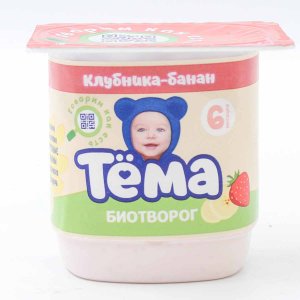 Биотворог Тёма Клубника/Банан с 6мес 4% пл/ст 95г
