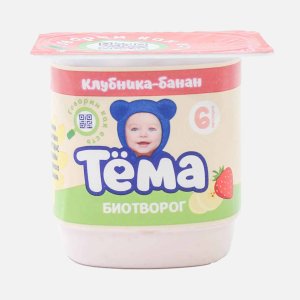 Биотворог Тёма Клубника/Банан с 6мес 4% пл/ст 95г