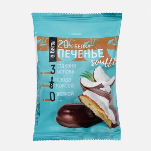 Печенье Ёбатон Кокос/суфле 20% белка в глазури 50г