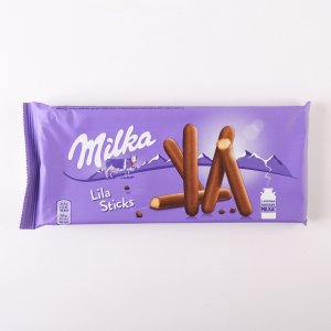 Печенье-палочки Милка Лила Стикс покрытое молочным шоколадом 112г