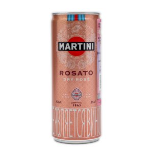 Напиток Мартини Розато виноградосодержащий розовый полусухой газированный 10% ж/б 0,25л