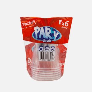 Стаканы Паклан Пати Классик прозрач пластик 500мл 6шт