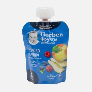 Пюре Гербер Яблоко/груша малина/черника с 6мес 90г
