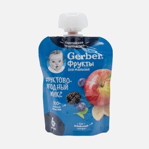 Пюре Гербер Фруктово-ягодный микс с 6мес 90г
