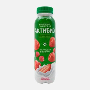 Биойогурт АктиБио Клубника и Земляника обогащенный 1.5% 260г