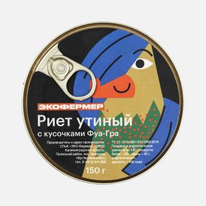 Риет Экофермер утиный с кусочками Фуа-гра ж/б/кл 150г