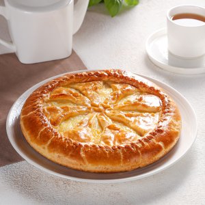 Пирог с курицей и сыром без лука вес