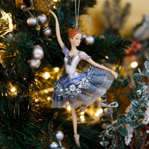 Украшение елочное Балерина Голубой Дунай стекло 9х5х18см 238080