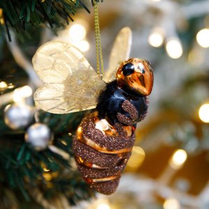 Украшение елочное Золотая Жужа стекло 7,5х5х9см GLT882