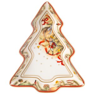 Блюдо Лефард Щелкунчик Елка 25х21х4см фарфор 85-1924