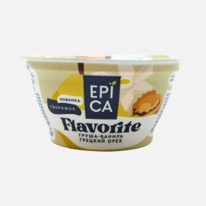 Десерт творожный Эпика Флаворит груша, ваниль, грецкий орех 8% 130г