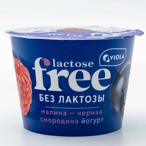 Йогурт Виола безлактозный Малина-Черная смородина 2.7% 180г