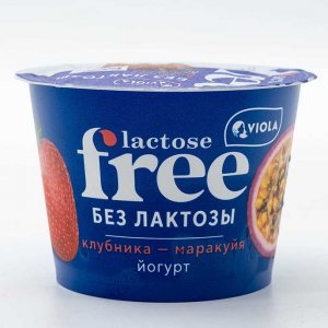 Йогурт Виола безлактозный Клубника-Маракуйя 2.7% 180г