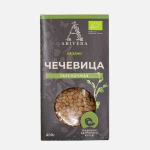 Крупа Аривера Чечевица тарелочная зеленая к/к 400г