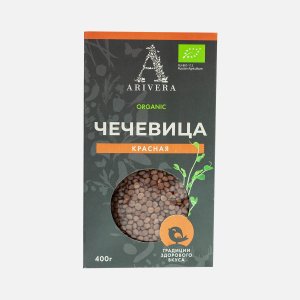 Крупа Аривера Чечевица красная к/к 400г