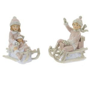 Фигурка декор Ребенок на санках L9 W5,5 H10,5см 2в полимер 763369