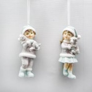 Украшение елоч Девочка/Мальчик подв L4,5 W4 H10,5см полимер 782421