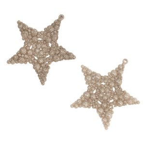 Украшение елочное Звезда 2шт L13 W1 H16см полимер 754273