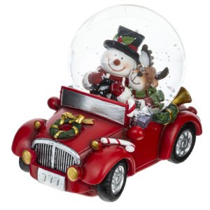 Фигурка Снеговик и олень в стек шар D 7см L11 W7 H9см полимер 781495