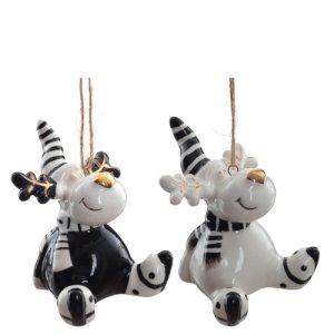 Украшение елочноеОлень L5 W6 H6,5см керамика 764559