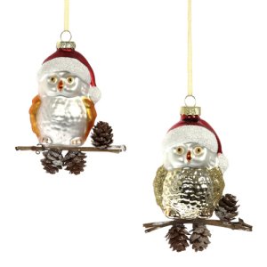 Украшение елочное Птичка L9 W4,5 H12см стекло 743661