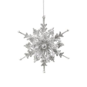 Украшение елочное Снежинка L11,5 W4 H12,5см полимер 254621