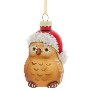 Украшение елочное Сова L5 W4,5 H9см стекло 762738