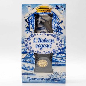 Чай Конфуций Синее и белое черный+керам фигурка 50г