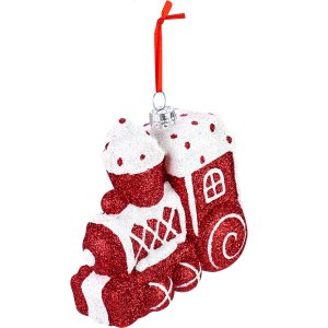 Украшение елоч подвес Карамельный поезд 9,3х5,4х9,2см пластик НУ-3361