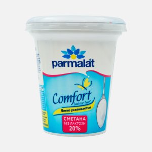 Сметана Пармалат Комфорт без лактозы 20% пл/ст 300г