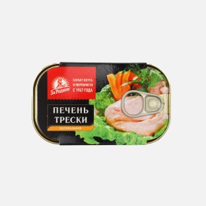 Печень трески За Родину натуральная ж/б/кл 115г