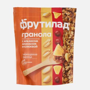 Гранола Фрутилад с арахисом, ананасом и клюквой 270г