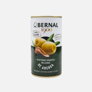 Оливки Берналь Гигант фаршированные анчоусом 350г