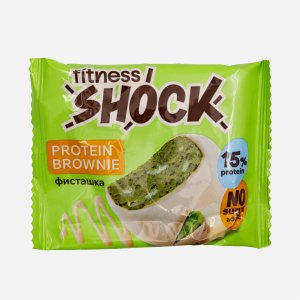Печенье ФитнесШок протеиновое Брауни белый шоколад и фисташка 50г