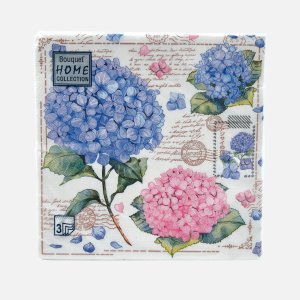 Салфетки Букет Хоум Коллекшн Открытка с гортензиями33*33см3сл20л