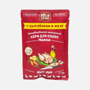Корм Солид Натура Премиум Цыплёнок в желе пауч 85г