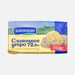 Масло Киприно Сливочное утро сладко-сливочное несоленое 72.5% 150г